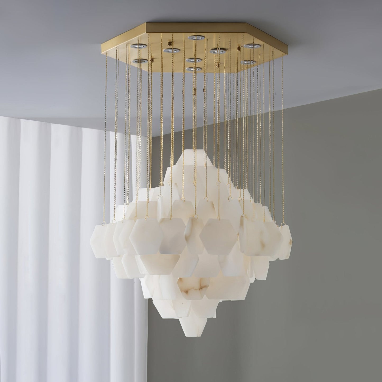 Hexa Alabaster Cascade Chandelier - YIOSI