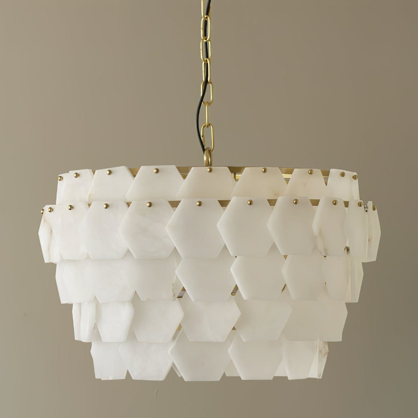 Vakkerlight Hexa Cloud Gold & White Alabaster Pendant Light – 23.6
