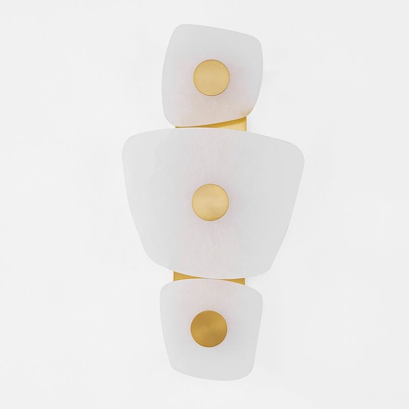 Holmdel Alabaster Wall Lamp with Brass Frame – Warm LED Light