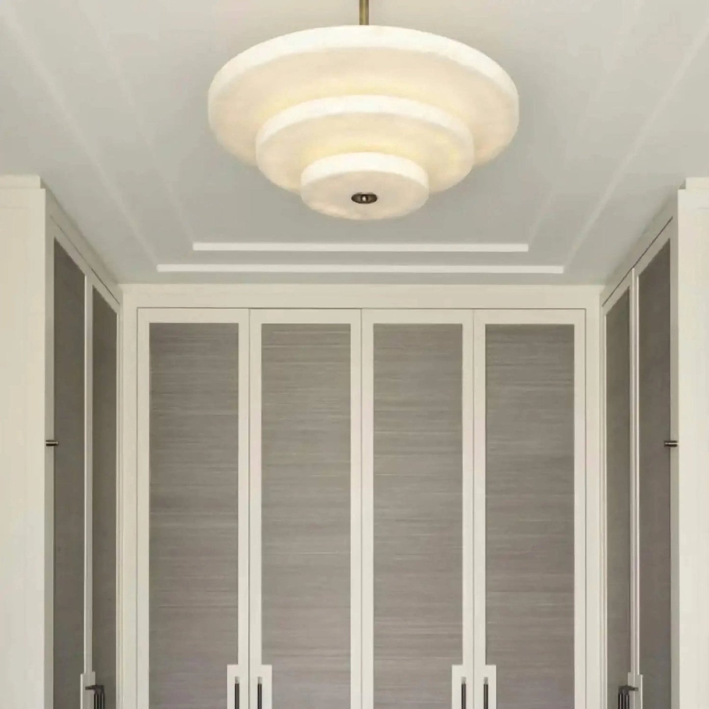 Ice Queen Alabaster Bronze & White LED Chandelier – Elegant 33‑Inch