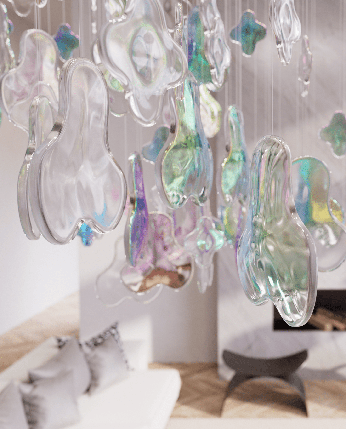 Iris Iridescent Blossom Chandelier - YIOSI