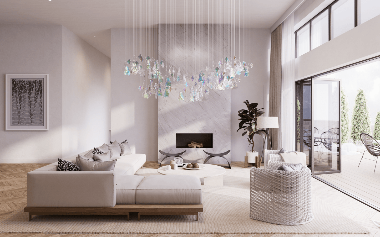Iris Iridescent Blossom Chandelier - YIOSI