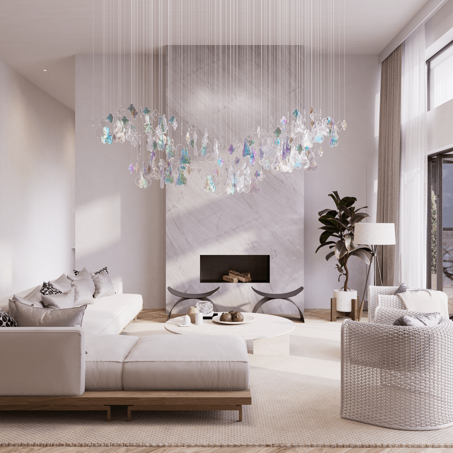 Iris Iridescent Blossom Chandelier - YIOSI