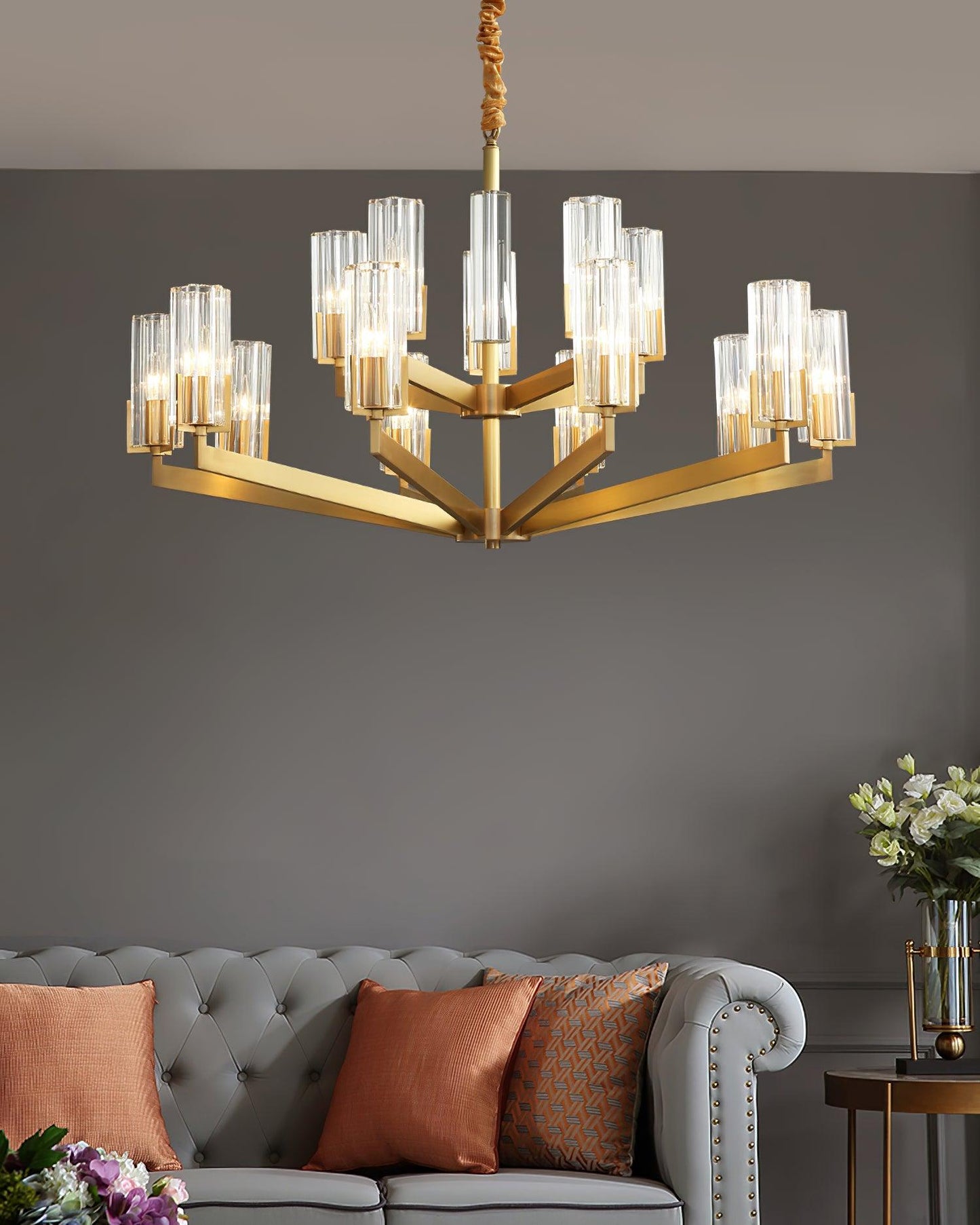 Kayla Brass Chandelier - YIOSI