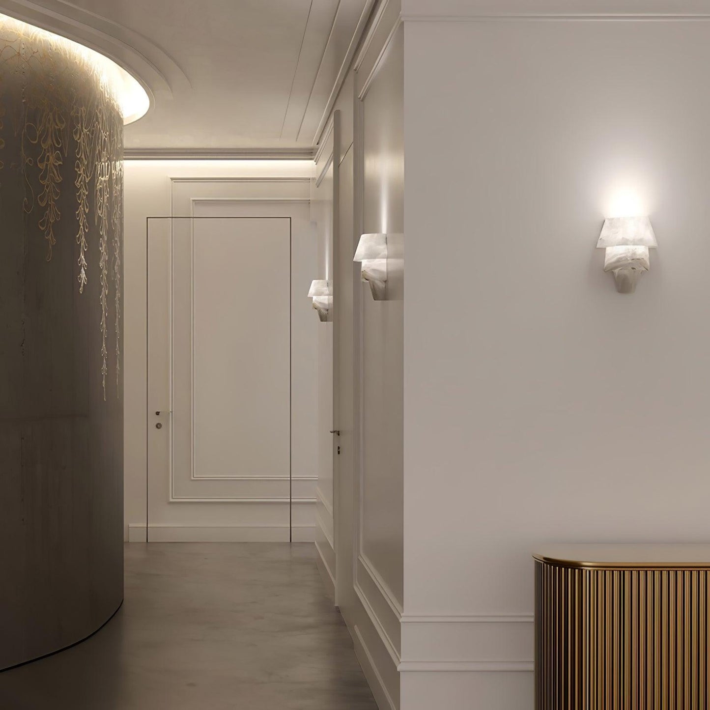 Vakkerlight Alabaster Laboratory Wall Light – Modern Geometric Sconce