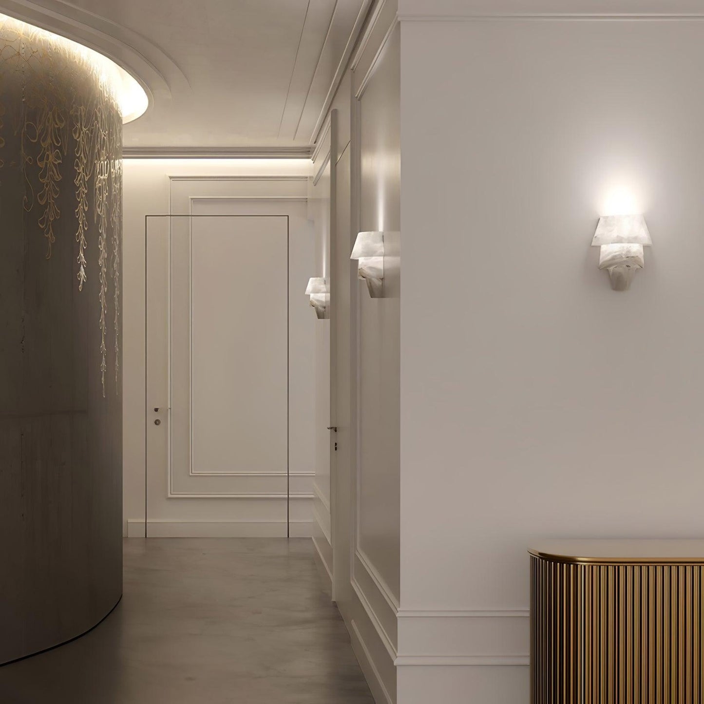 Vakkerlight Alabaster Laboratory Wall Light – Modern Geometric Sconce