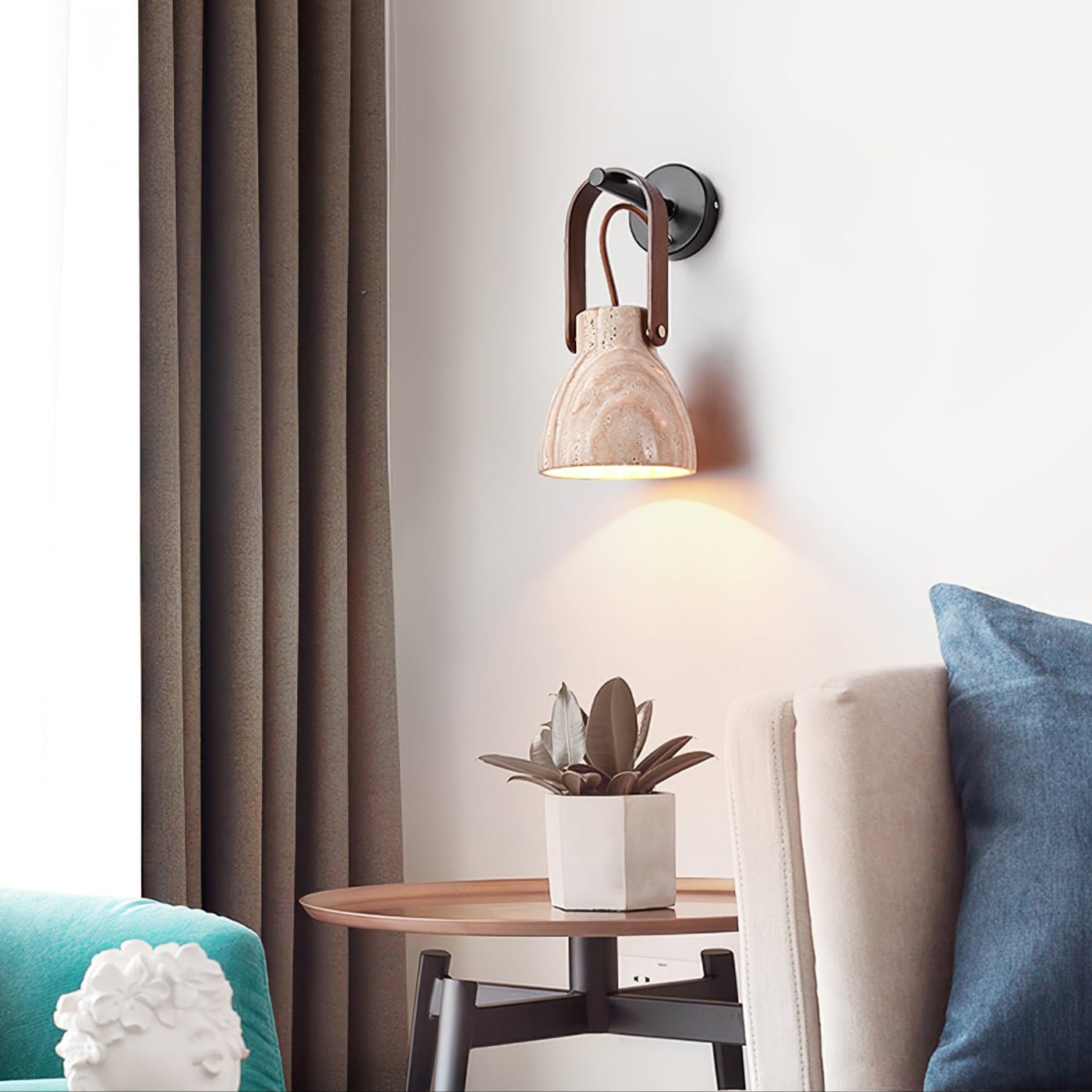 Lanta Arc Stone Sconce - YIOSI