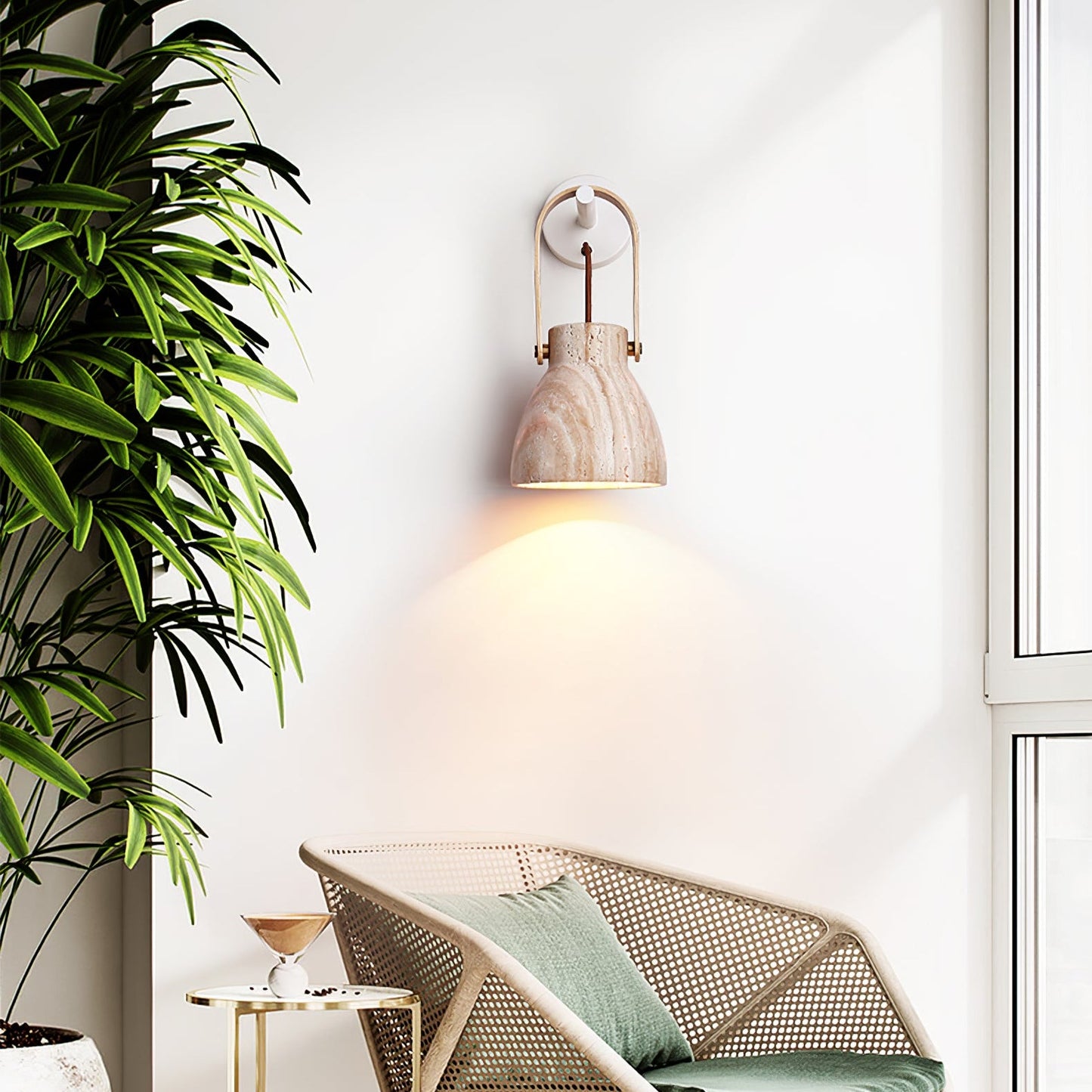 Lanta Arc Stone Sconce - YIOSI