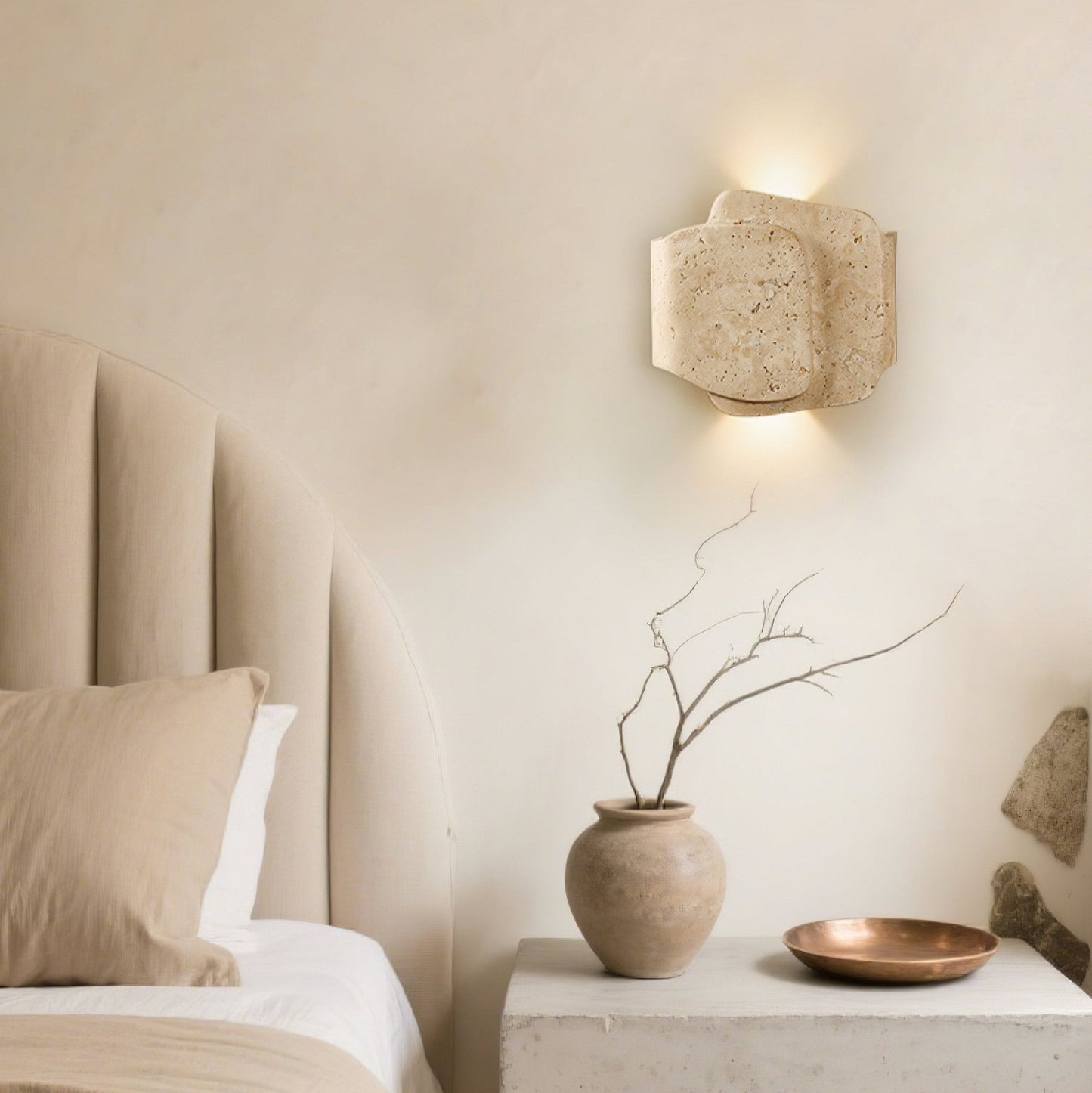 Layered Travertine Wall Light - YIOSI