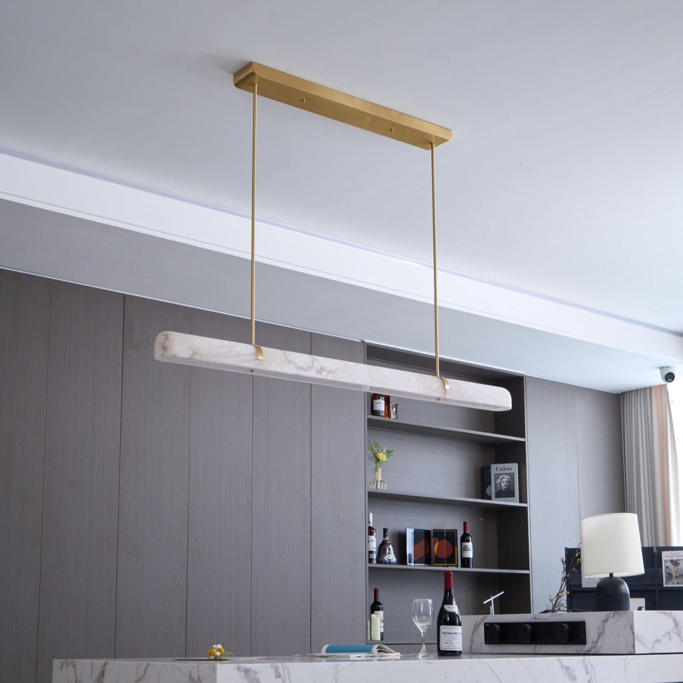Vakkerlight Linear Alabaster LED Chandelier – Elegant Cloud‑Like Ceiling Light