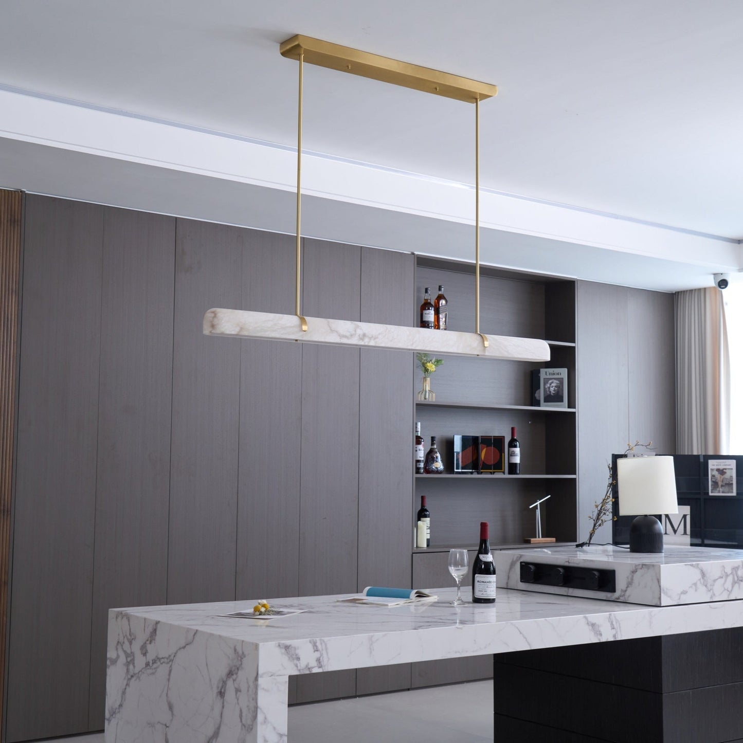 Vakkerlight Linear Alabaster LED Chandelier – Elegant Cloud‑Like Ceiling Light