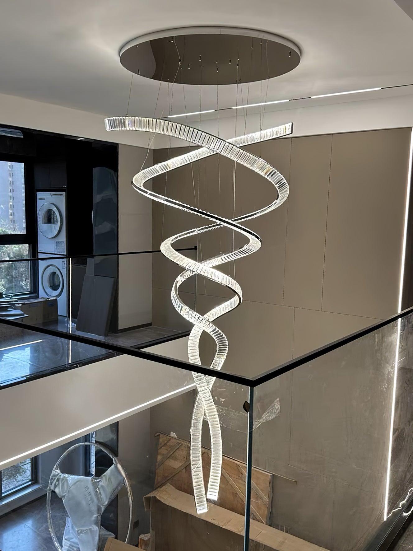 Long Spiral Crystal Chandelier - YIOSI