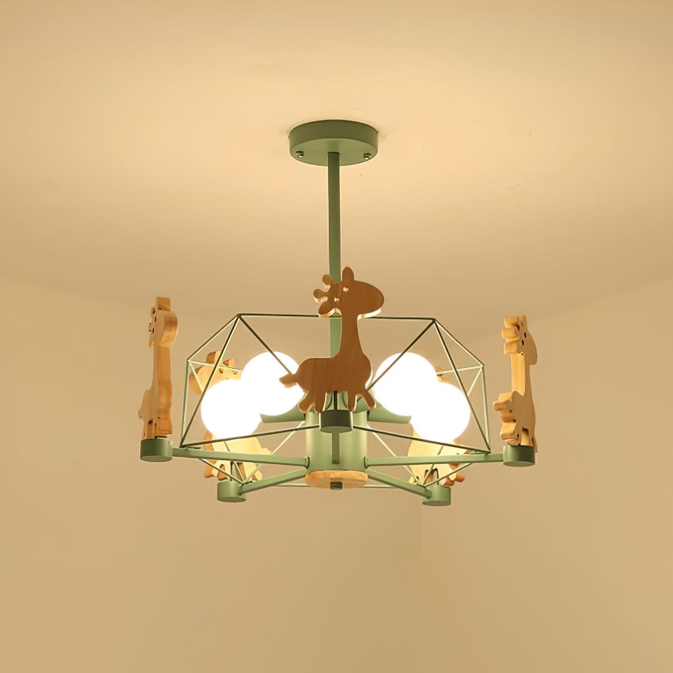 Lovely Deer Wooden Chandelier - YIOSI