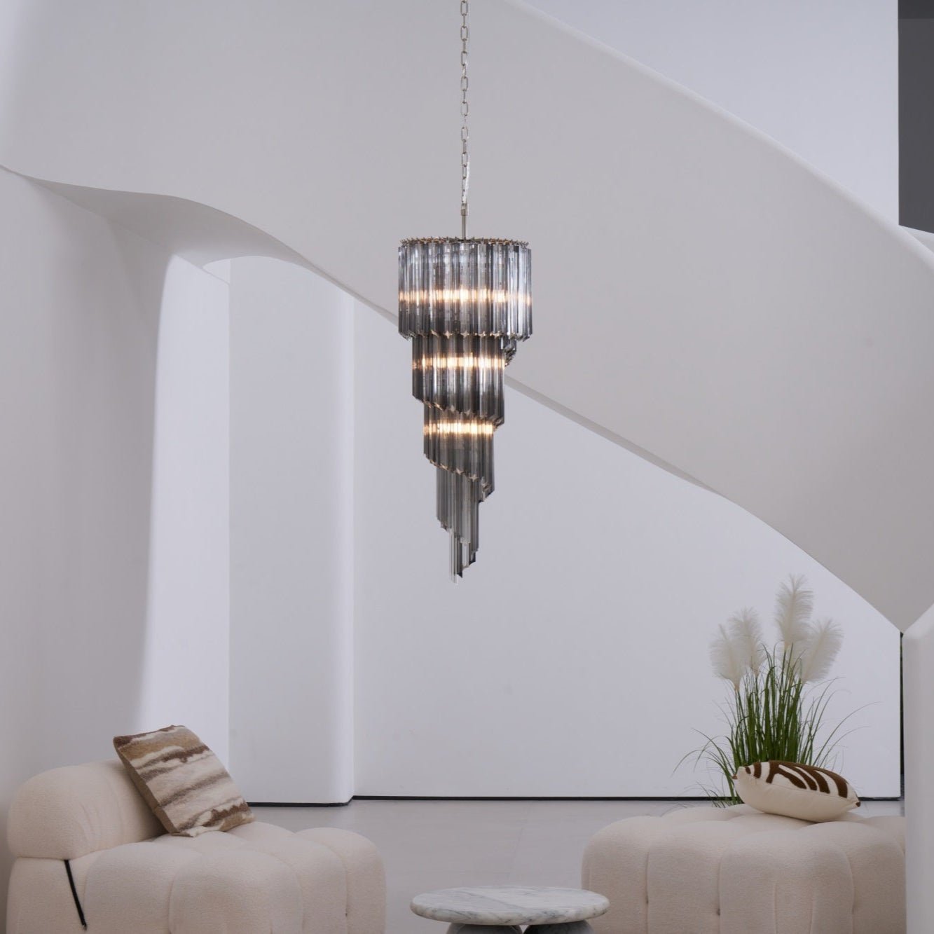 Lucente Noir Spiral Chandelier - YIOSI