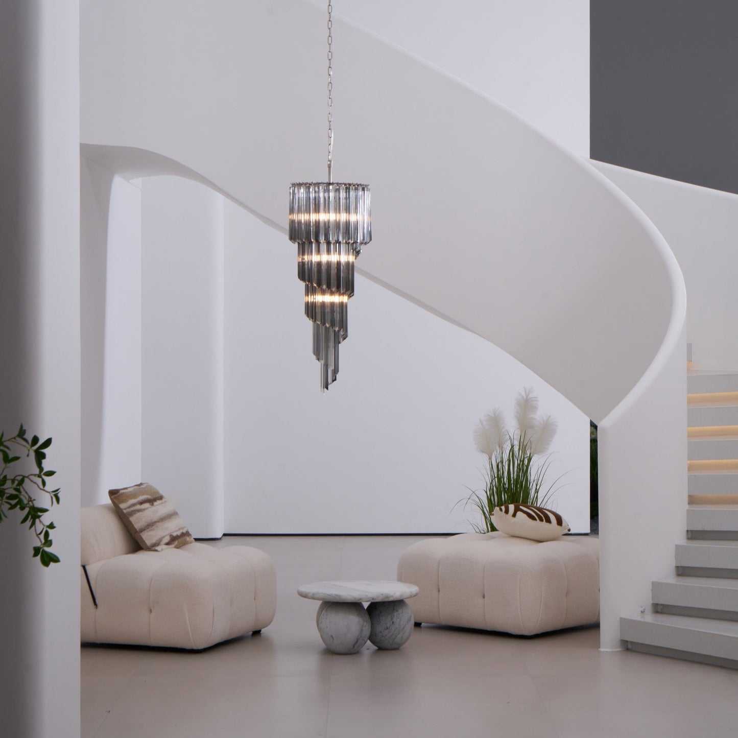 Lucente Noir Spiral Chandelier - YIOSI