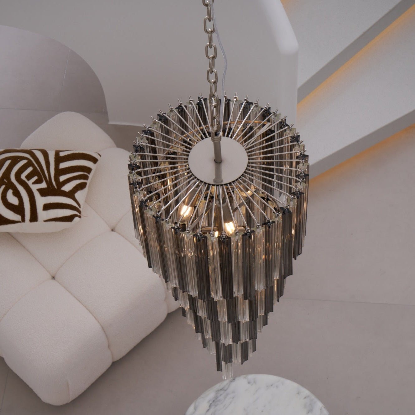 Lucente Noir Spiral Chandelier - YIOSI
