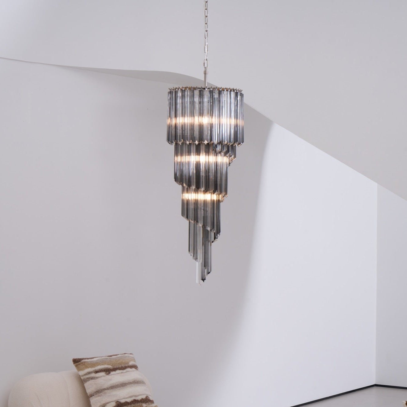 Lucente Noir Spiral Chandelier - YIOSI