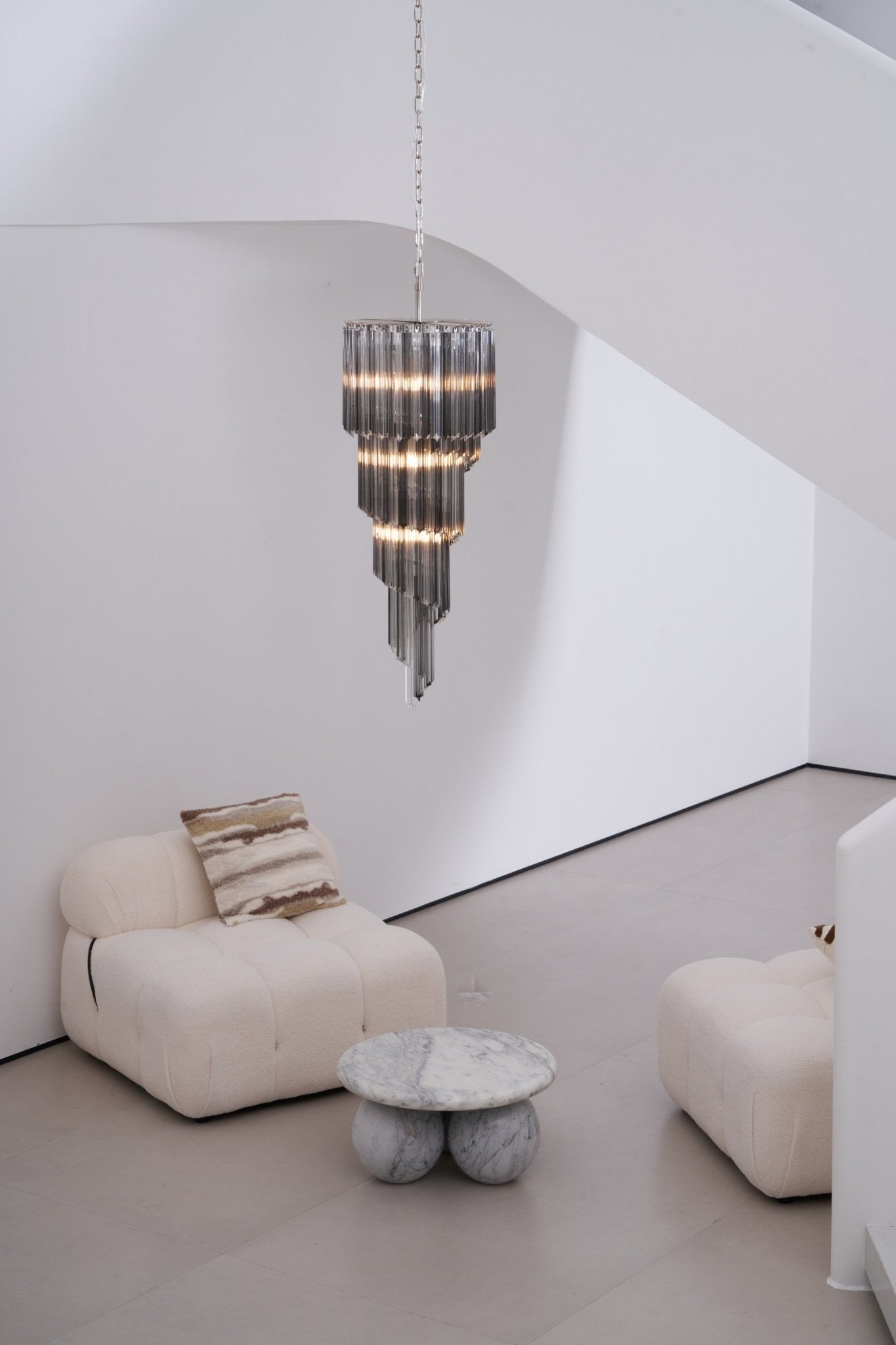 Lucente Noir Spiral Chandelier - YIOSI