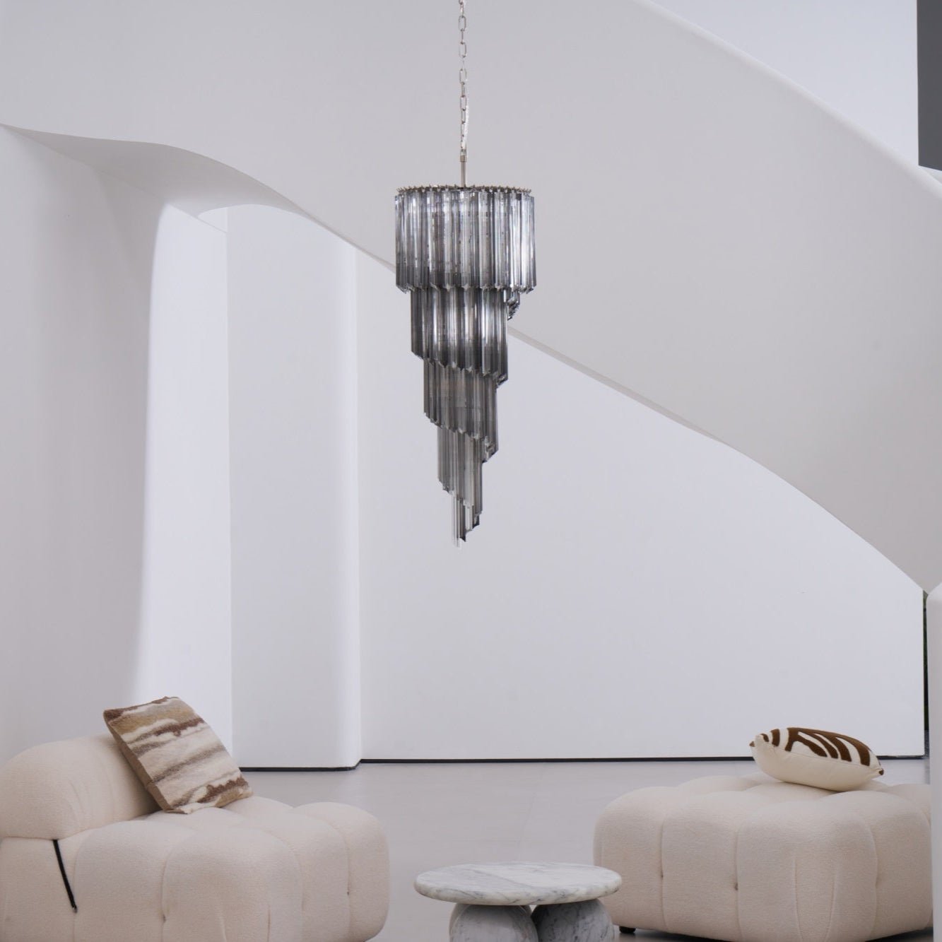 Lucente Noir Spiral Chandelier - YIOSI