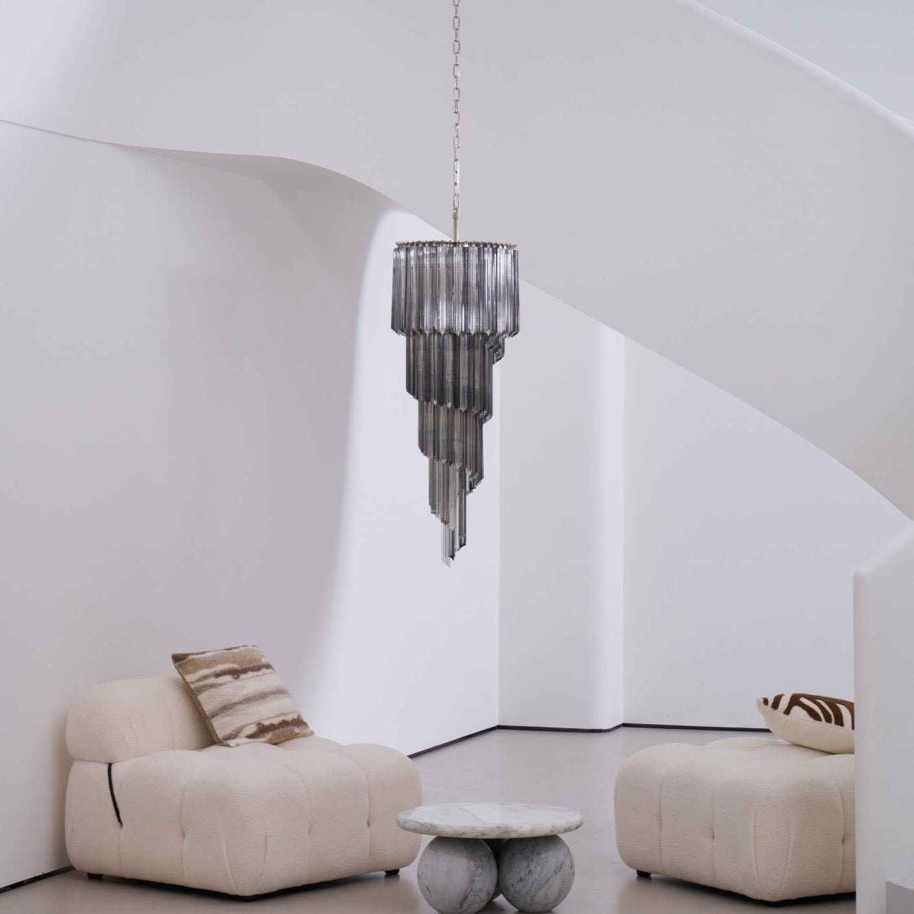 Lucente Noir Spiral Chandelier - YIOSI