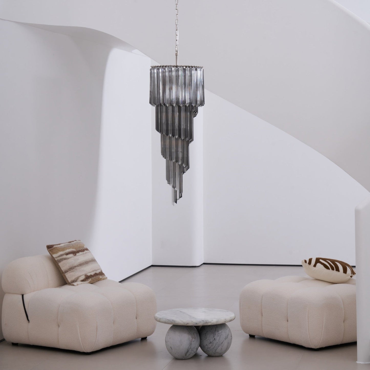 Lucente Noir Spiral Chandelier - YIOSI