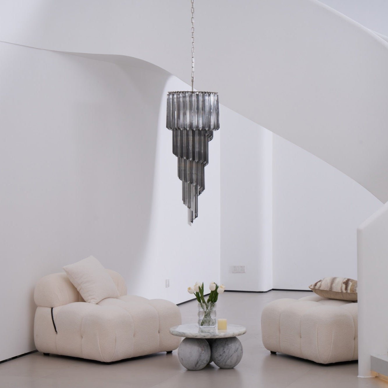 Lucente Noir Spiral Chandelier - YIOSI