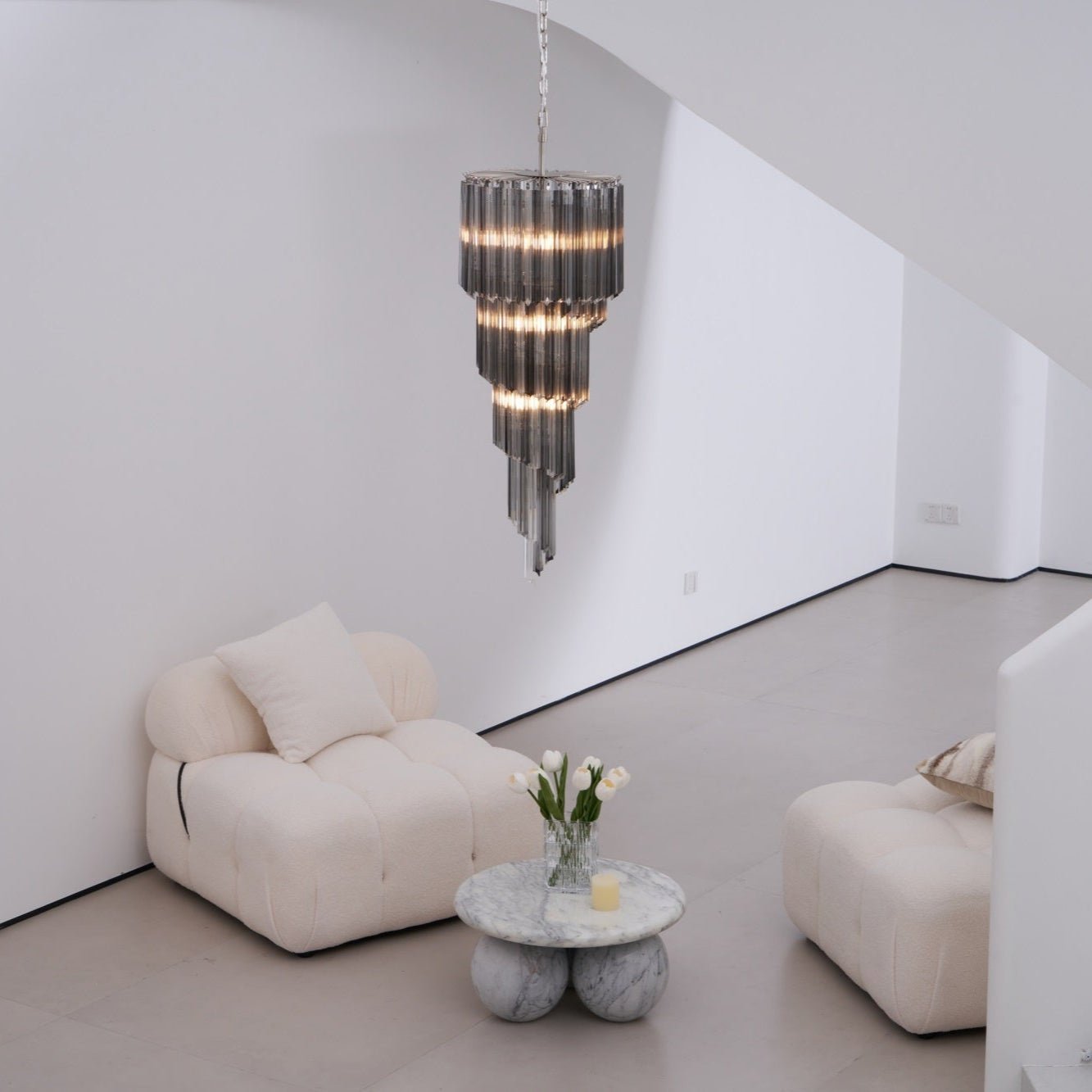 Lucente Noir Spiral Chandelier - YIOSI