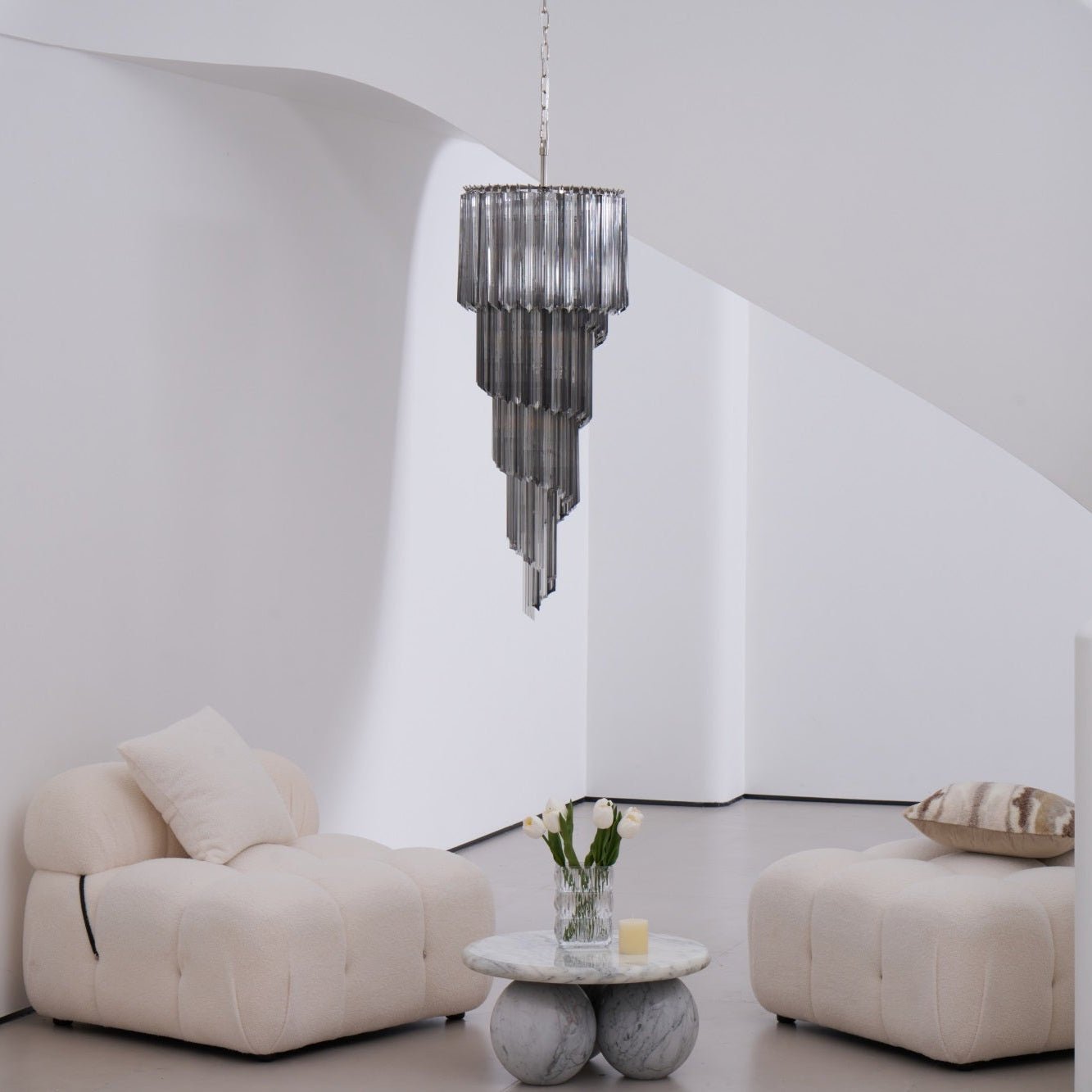 Lucente Noir Spiral Chandelier - YIOSI