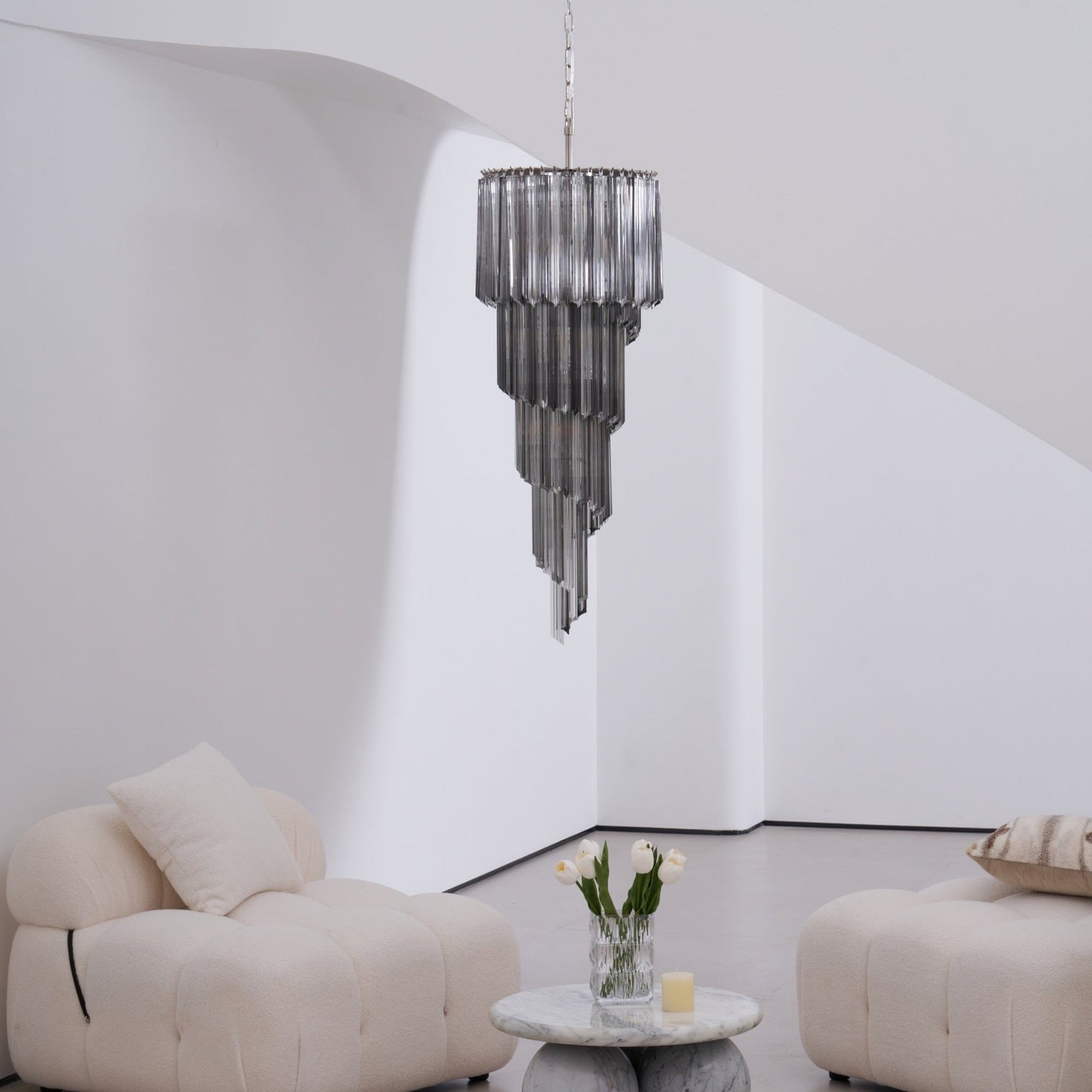 Lucente Noir Spiral Chandelier - YIOSI