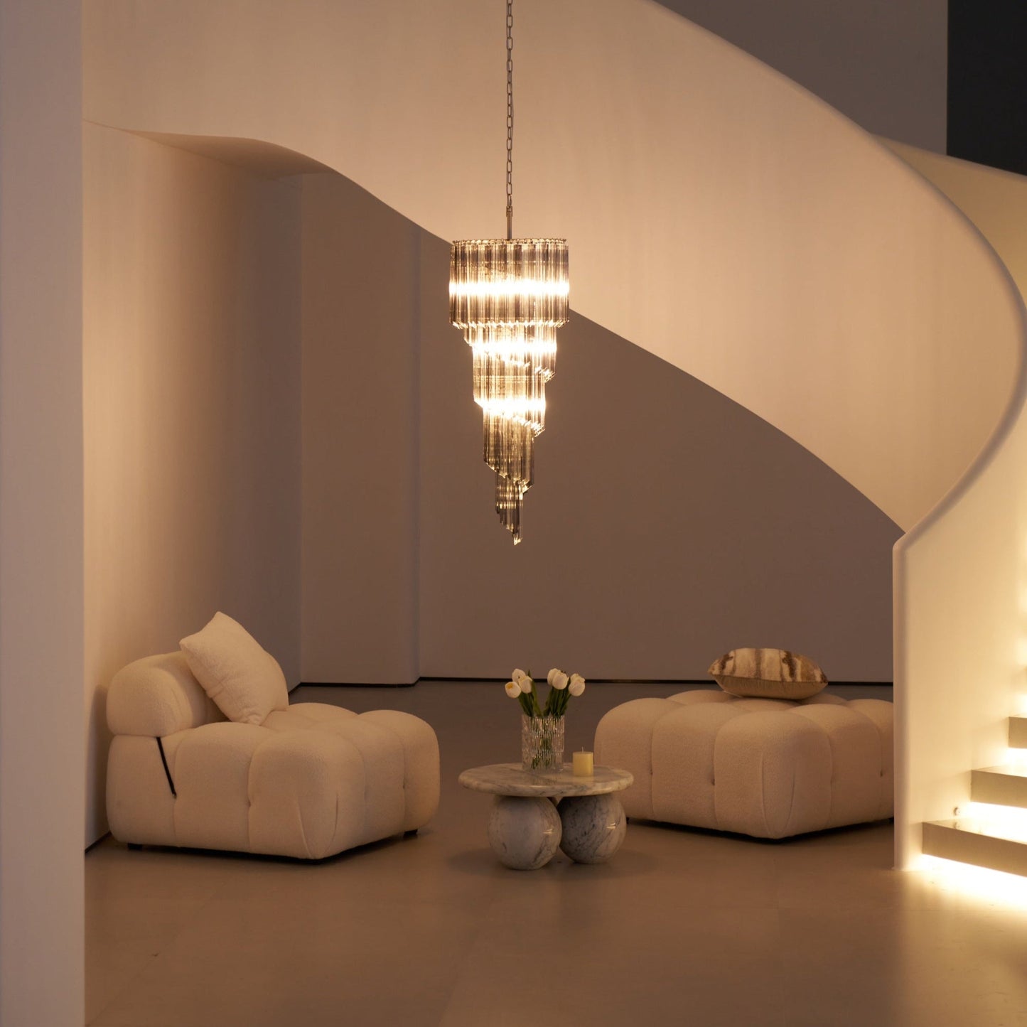 Lucente Noir Spiral Chandelier - YIOSI