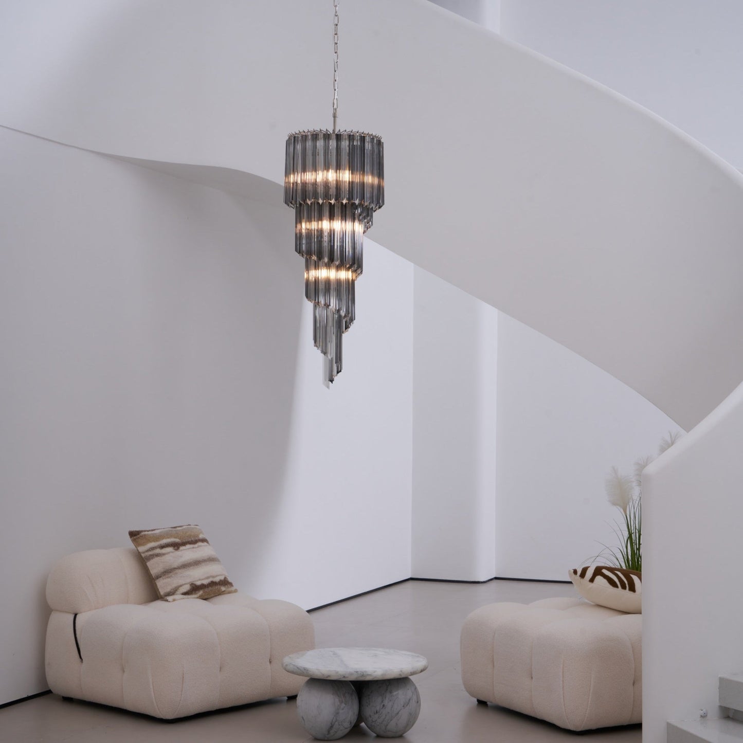 Lucente Noir Spiral Chandelier - YIOSI