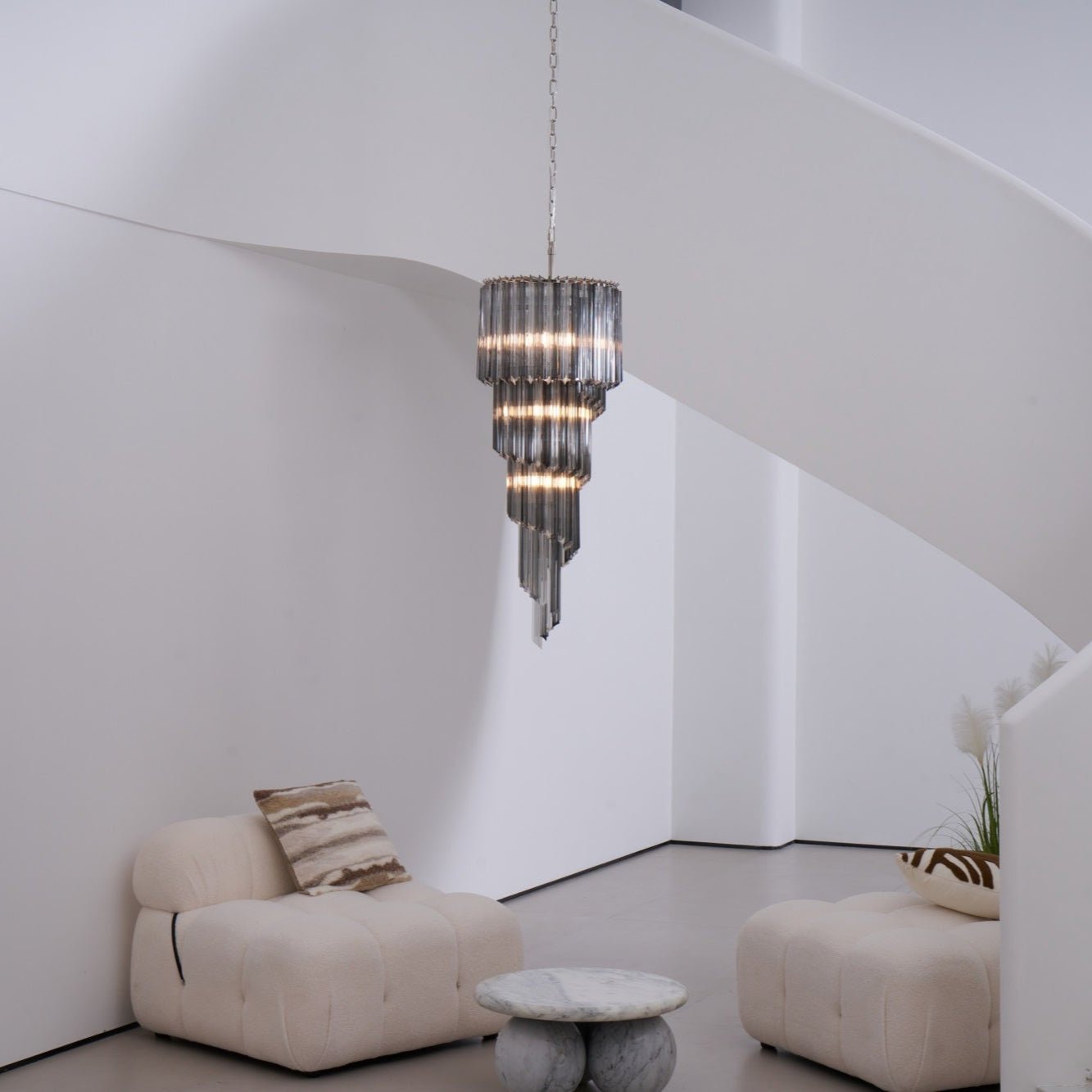 Lucente Noir Spiral Chandelier - YIOSI
