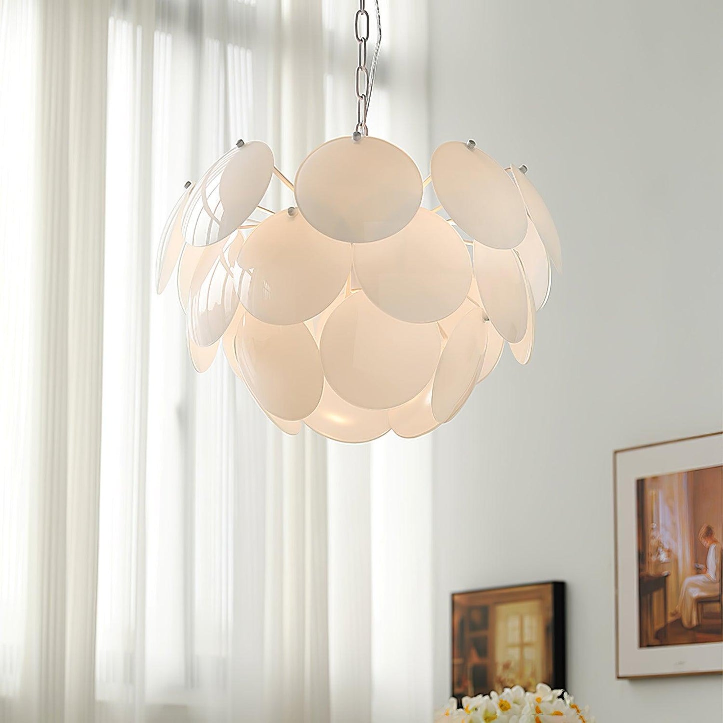 Luminous Petal Glass Chandelier - YIOSI