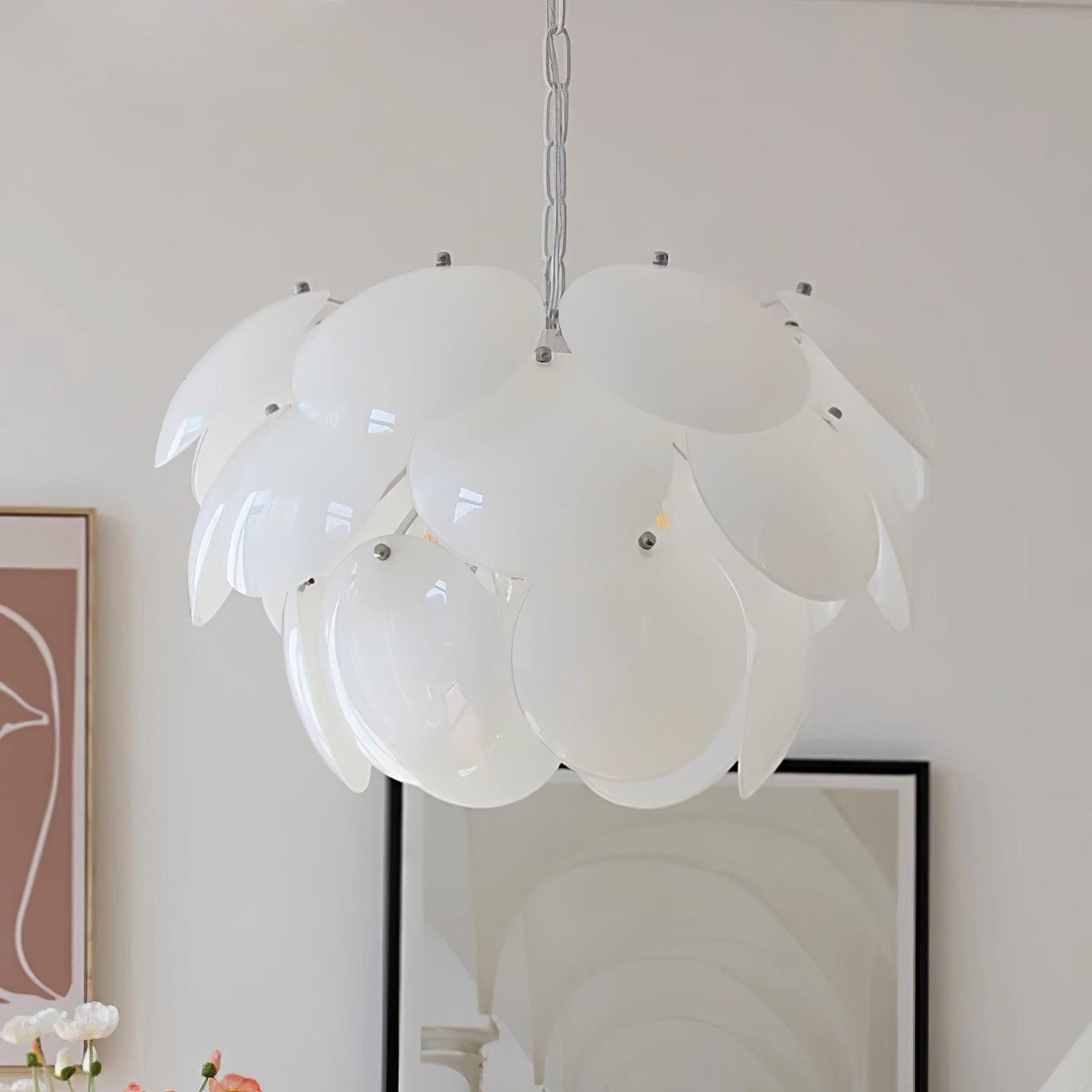 Luminous Petal Glass Chandelier - YIOSI