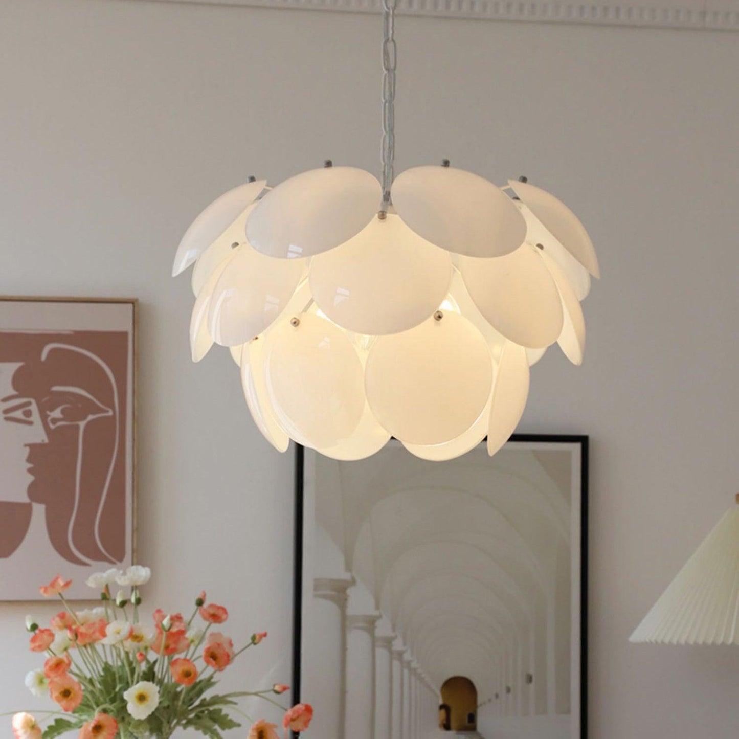 Luminous Petal Glass Chandelier - YIOSI