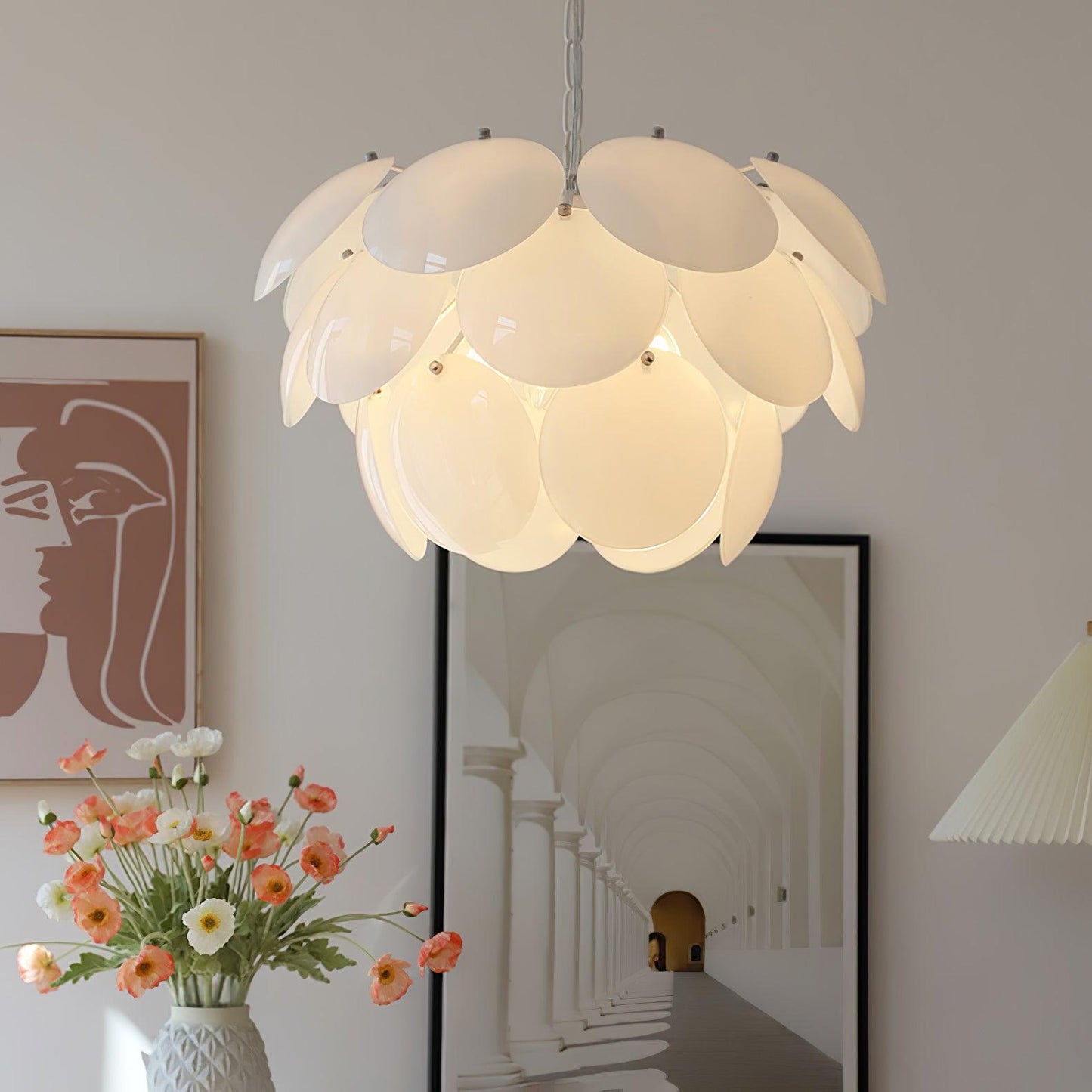Luminous Petal Glass Chandelier - YIOSI