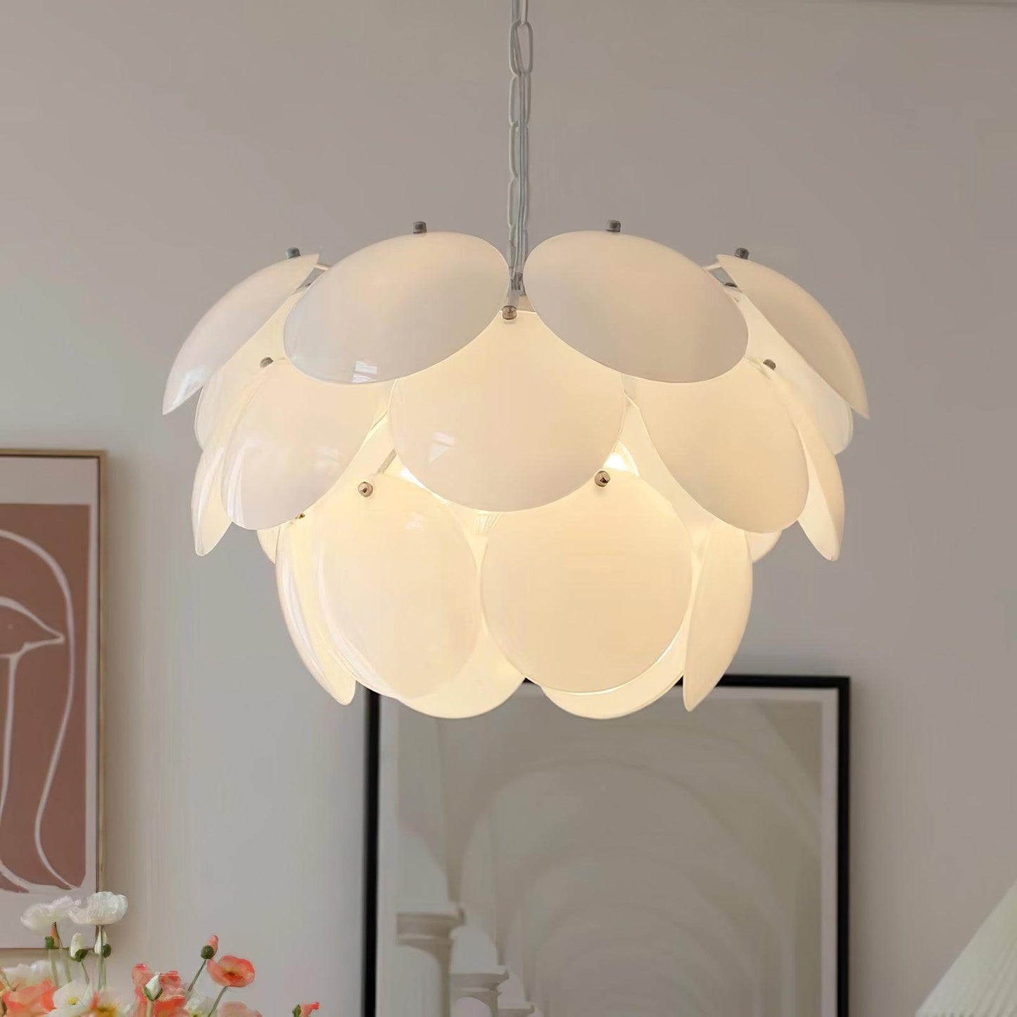 Luminous Petal Glass Chandelier - YIOSI
