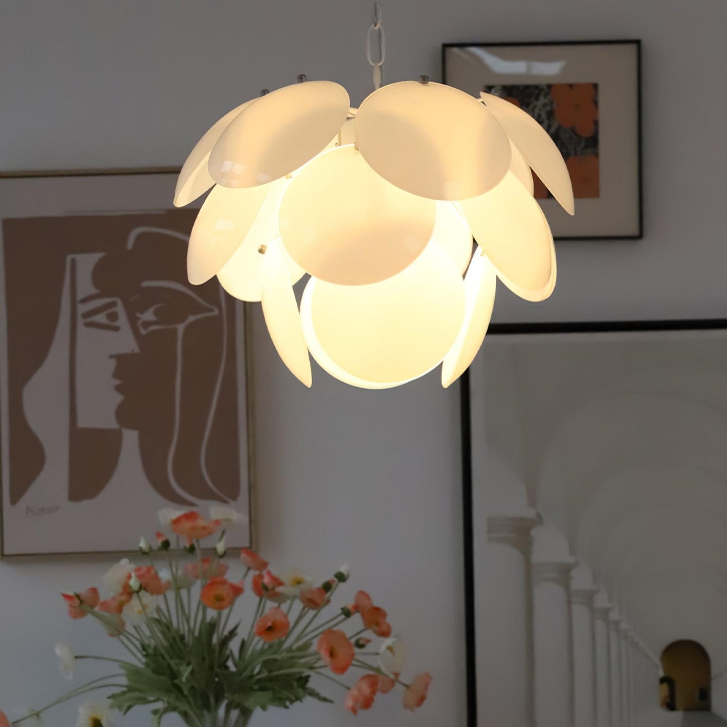 Luminous Petal Glass Chandelier - YIOSI
