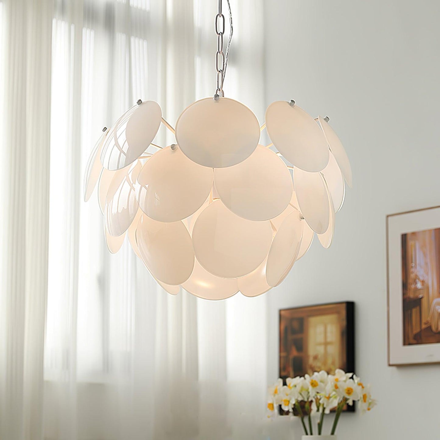 Luminous Petal Glass Chandelier - YIOSI