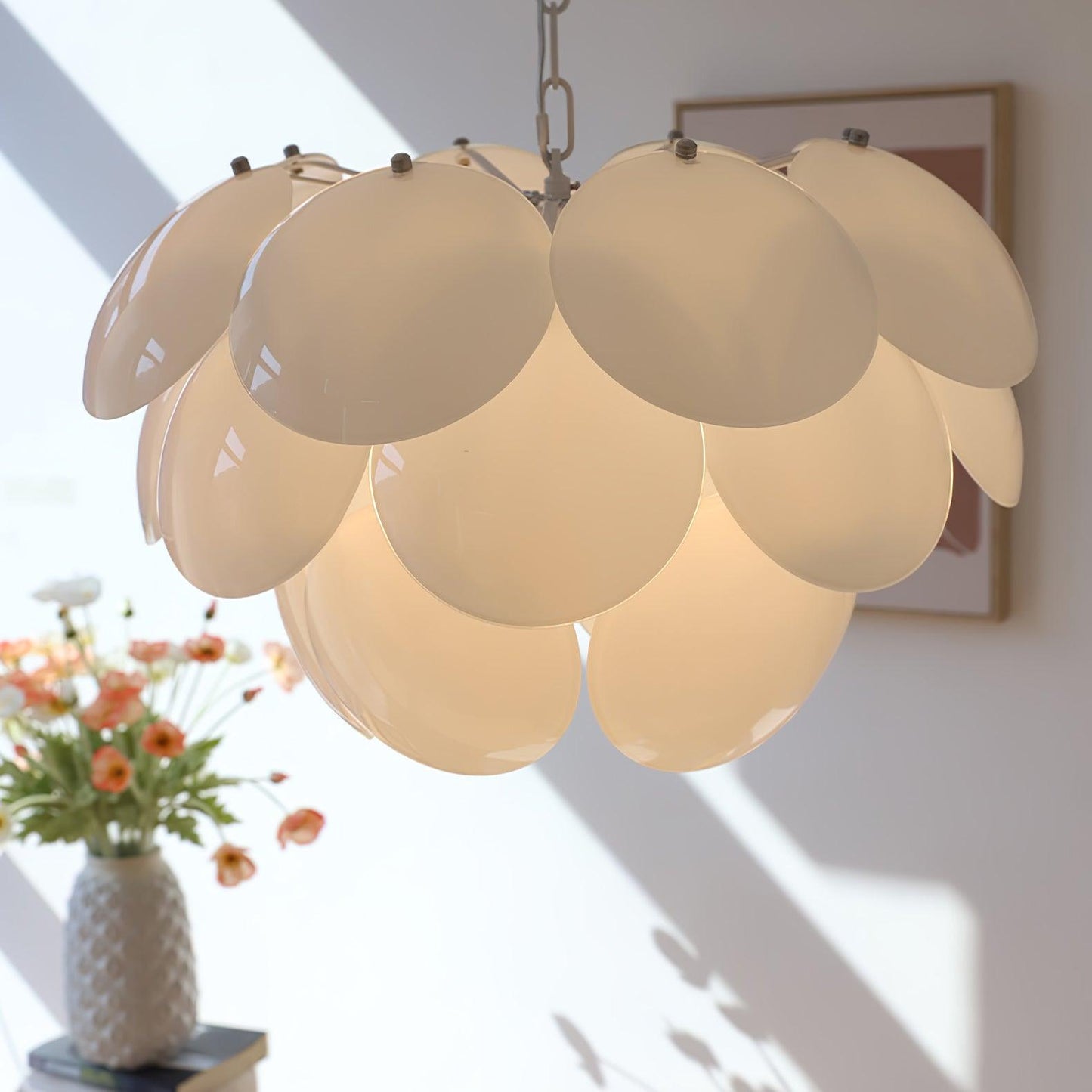 Luminous Petal Glass Chandelier - YIOSI