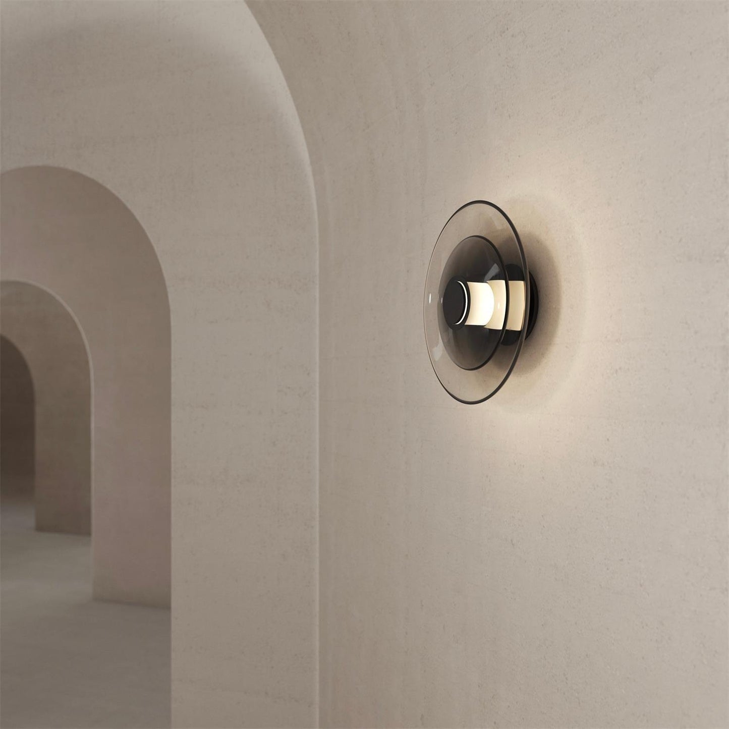 Luna A Disc Wall Sconce with Gold or Black Finish