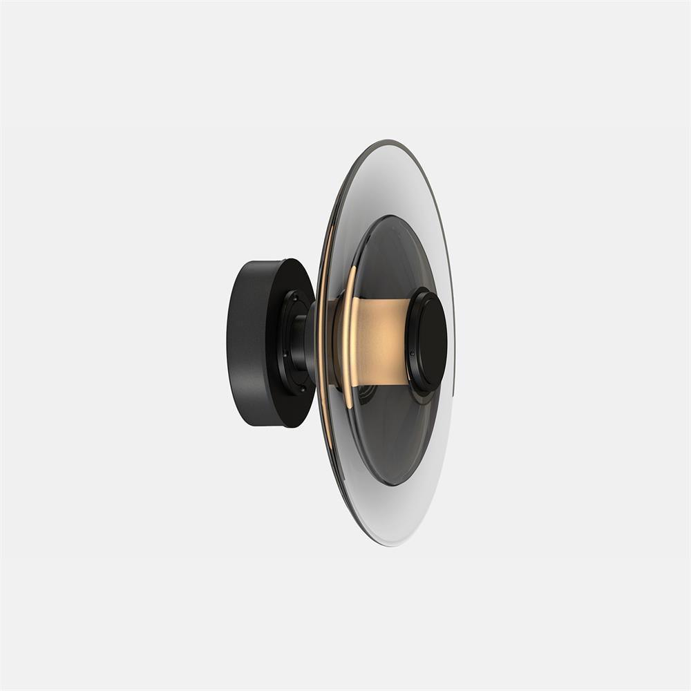 Luna A Disc Wall Sconce with Gold or Black Finish