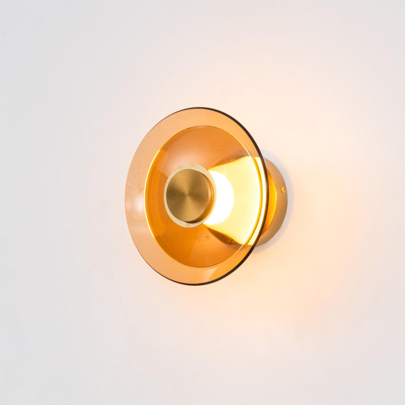 Luna A Disc Wall Sconce with Gold or Black Finish