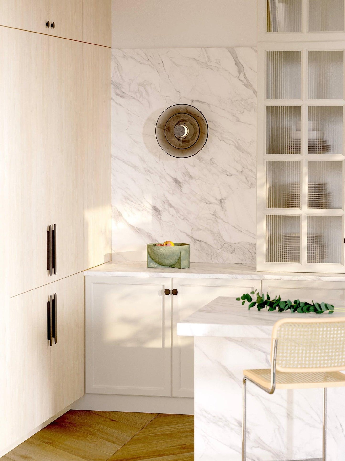 Luna A Disc Wall Sconce with Gold or Black Finish