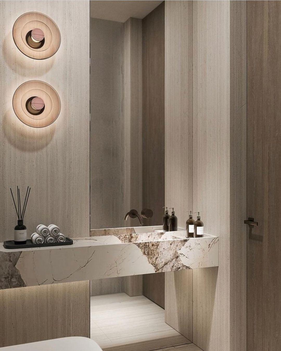 Luna A Disc Wall Sconce with Gold or Black Finish