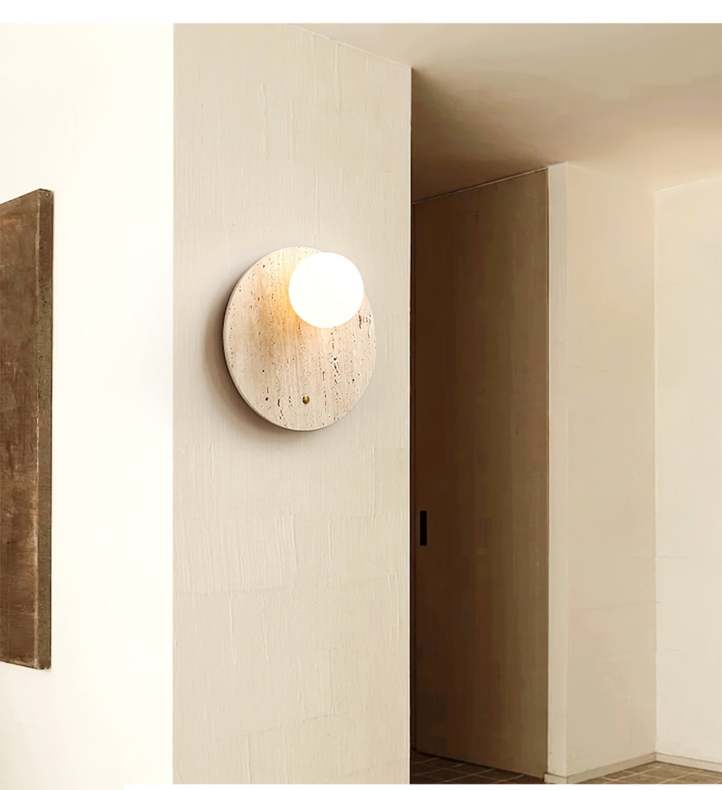 Luna Travertine Wall Sconce - YIOSI