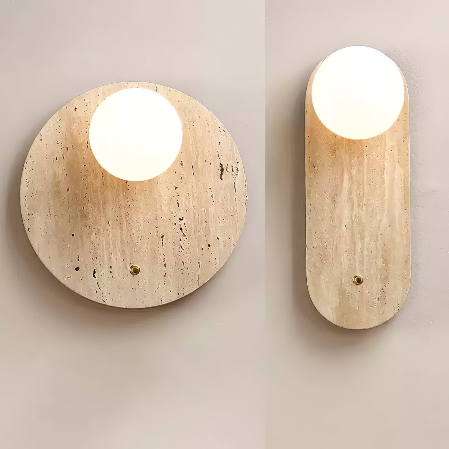 Luna Travertine Wall Sconce - YIOSI