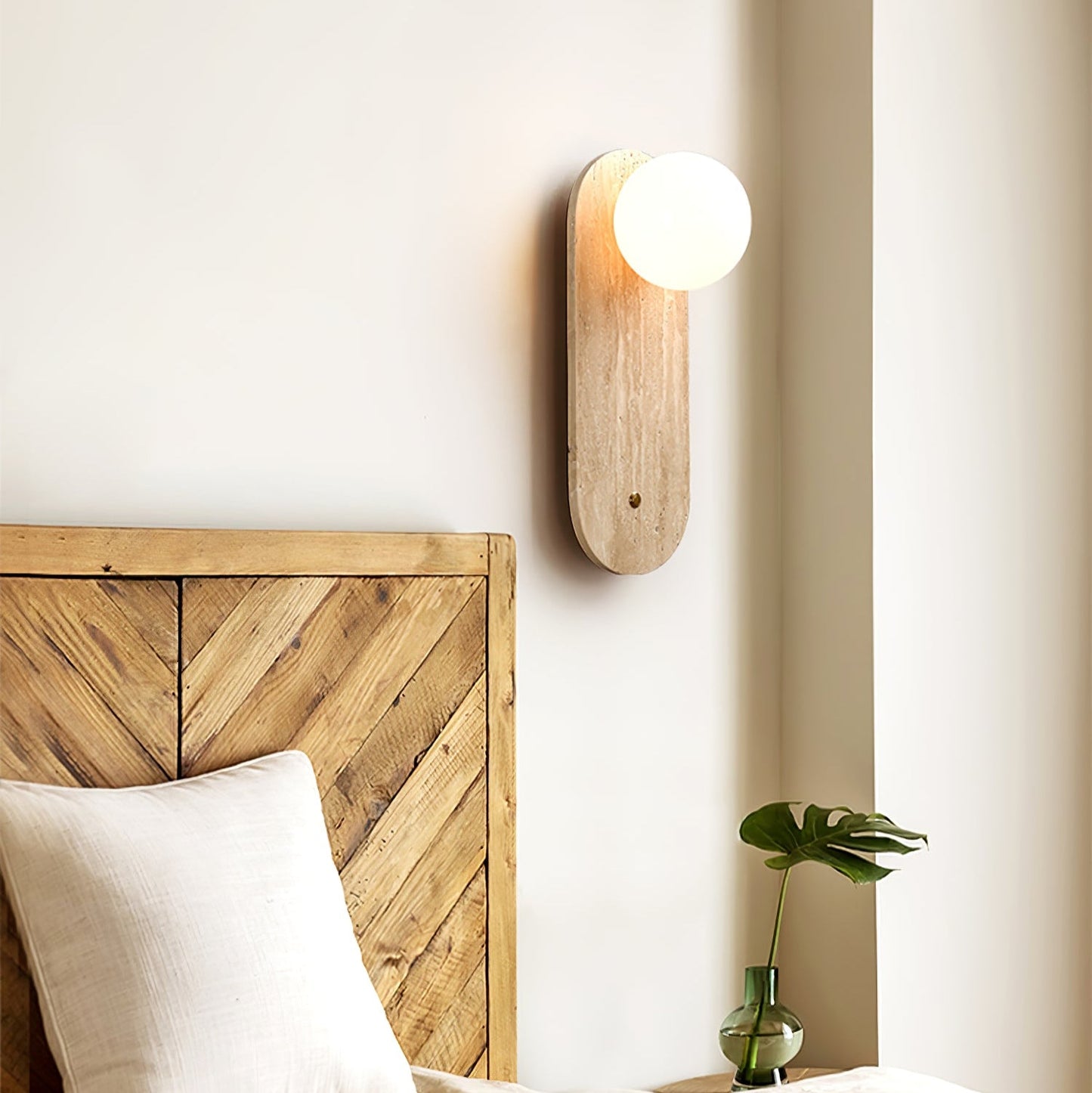 Luna Travertine Wall Sconce - YIOSI