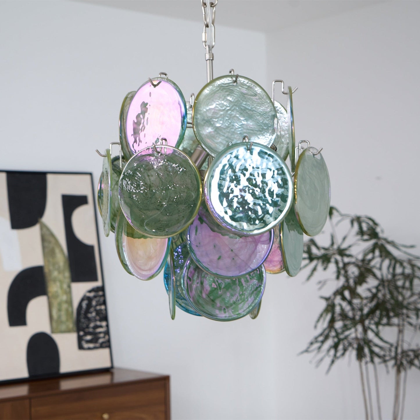 Lunaria Disc Murano Chandelier - YIOSI