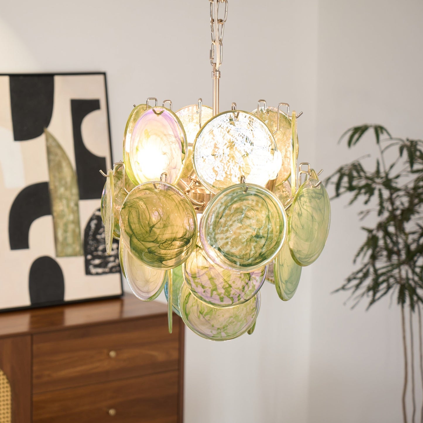 Lunaria Disc Murano Chandelier - YIOSI